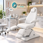 Clinica estetica moderna con insegna illuminata