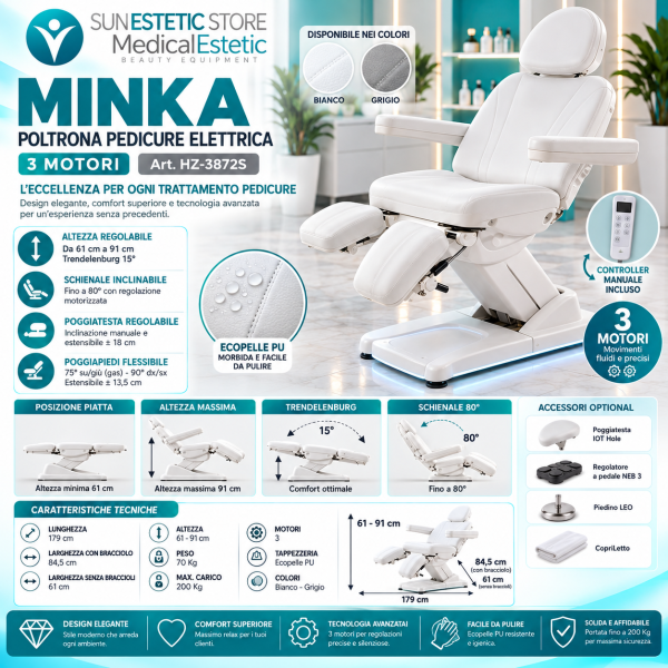 Brochure Infografica Poltrona Pedicure MINKA