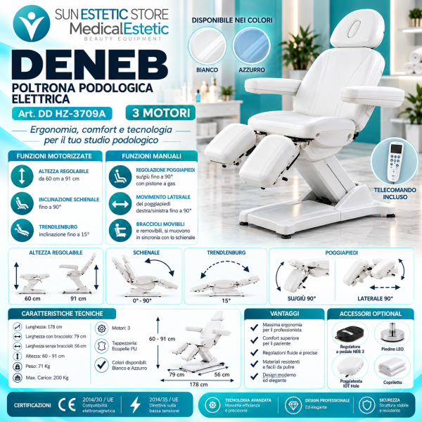 Poltrona podologica Deneb  comfort e tecnologia