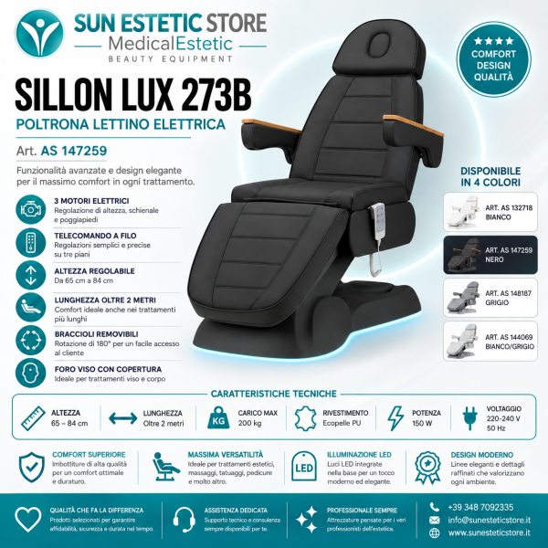 Poltrona estetica elettrica Sillon Lux 273B