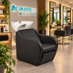 Salone moderno con poltrona shampoo di lusso