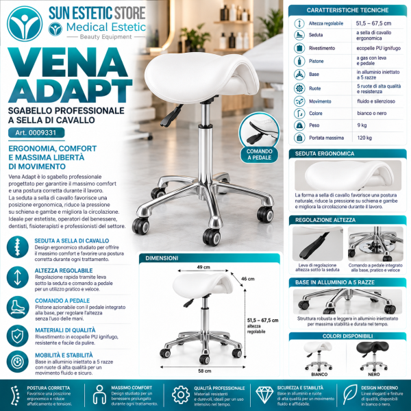 Vena Adapt  Sgabello Ergonomico Professionale