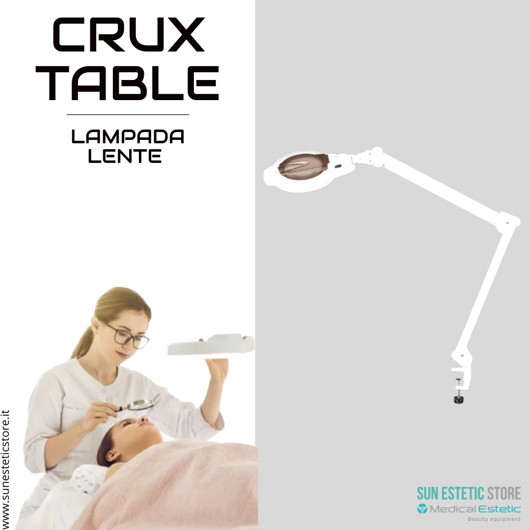 Crux table lampada led lente ingrandimentio 3/8 diottrie estetista