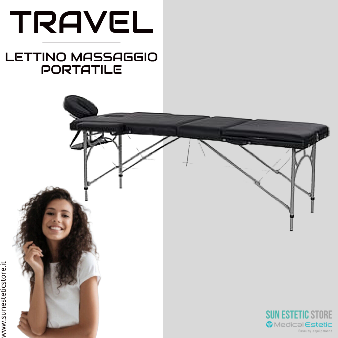 Travel lettino da massaggio portatile in alluminio 1 snodo estetica  estetista benessere - Sunestetic store