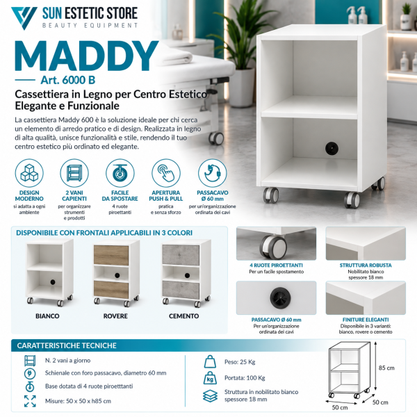 Cassettiera Maddy  Eleganza e Funzionalita Spa 1