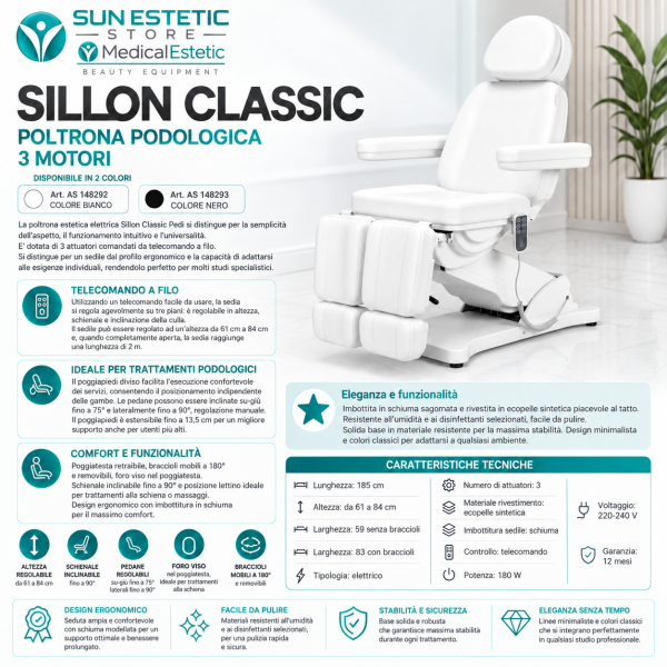 Poltrona podologica Sillon Classic 3 motori
