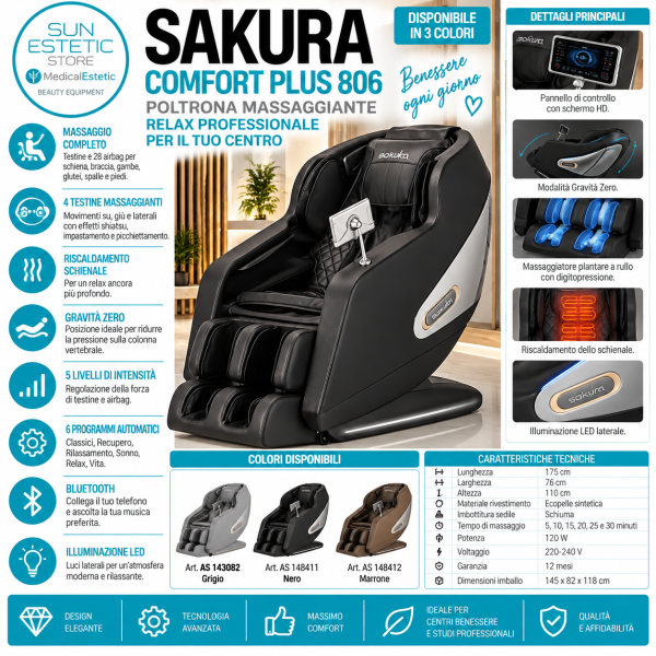 Poltrona massaggiante Sakura Comfort Plus