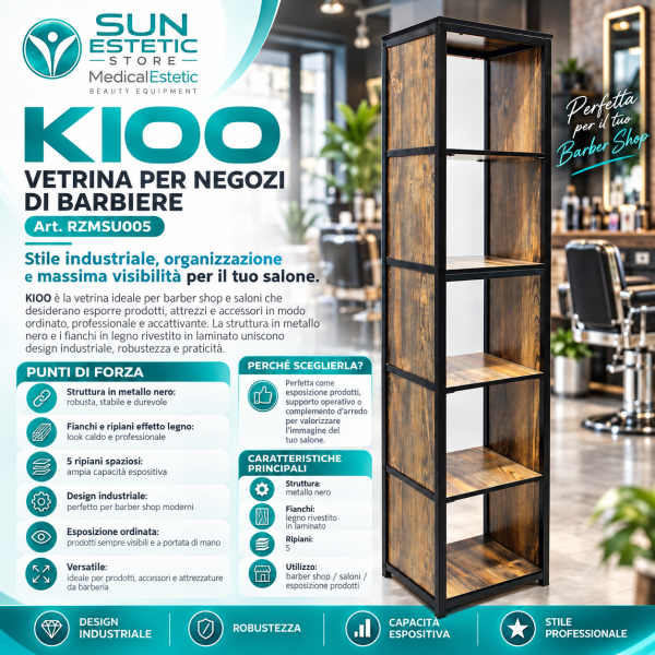 Vetrina KIOO per Barber Shop