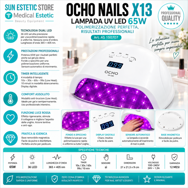 Lampada UV LED Professionale Ocho Nails X13