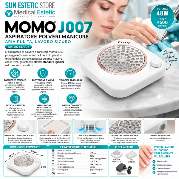 Aspiratore Momo J007  Aria Pulita Lavoro Sicuro