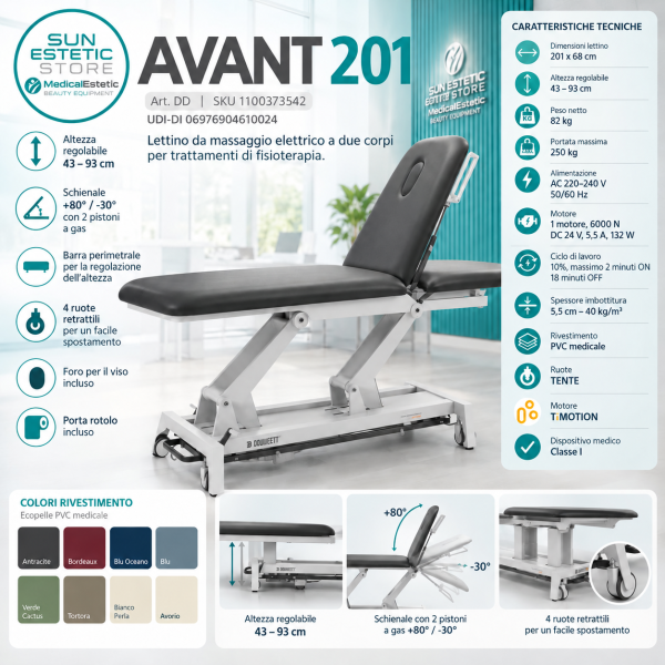 Brochure tecnica lettino AVANT 201