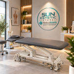 Clinica estetica moderna con lettino chiropratico