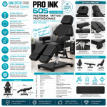Infografica Poltrona Tattoo Professionale PRO INK 605