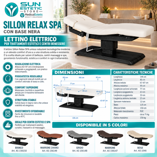 Catalogo lettino elettrico spa Sillon Relax