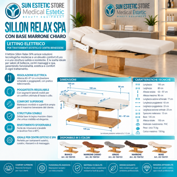 Lettino Relax Spa in Legno Chiaro